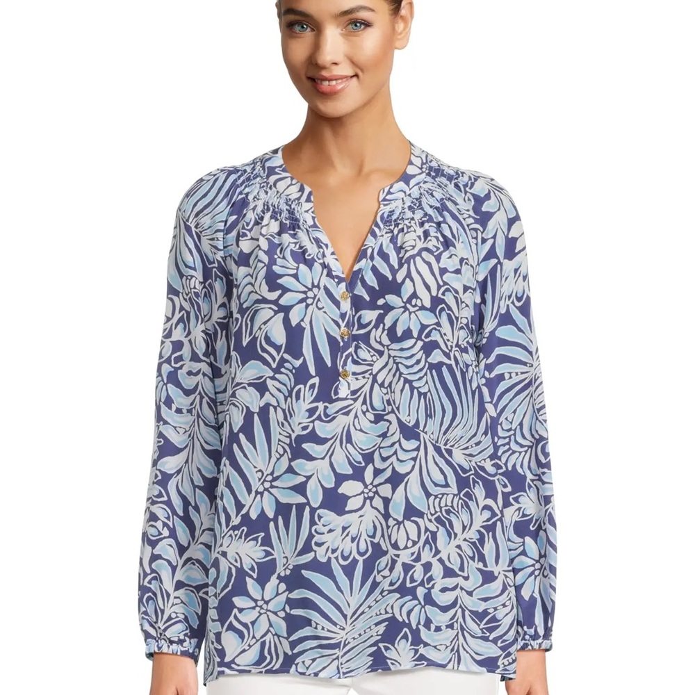 NWT Lilly Pulitzer Elsa Top in Sapphire Pool Summer Shorelines